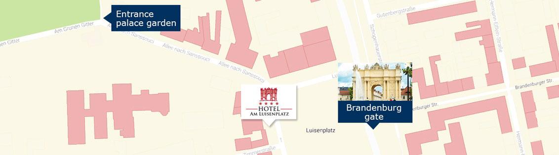 Brandenburg gate location overview